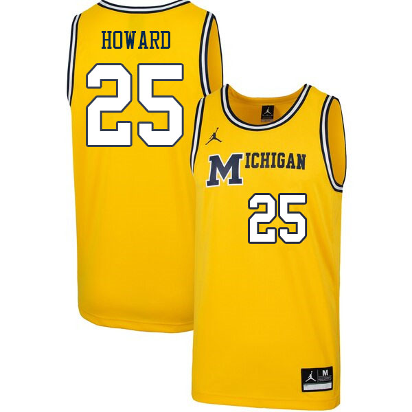 Men #25 Jace Howard Michigan Wolverines College Basketball Jerseys Sale-Retro